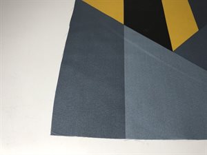 Bruseforhæng - enkelt og pænt grafik i okker og grå toner, 325 cm